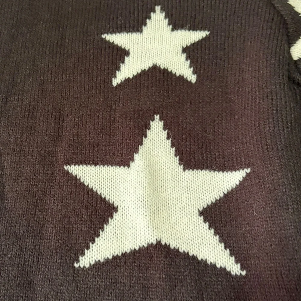 LTX Sportswear Star Knit Sweater Men XL Black Streetwear Avant Garde Tacky